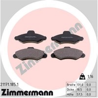 21171.185.1 ZIMMERMANN Комплект гальмівних колодок дисковий гальм