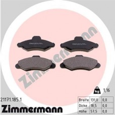 21171.185.1 ZIMMERMANN Комплект гальмівних колодок дисковий гальм