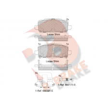 RB2312 R BRAKE Комплект гальмівних колодок дисковий гальм