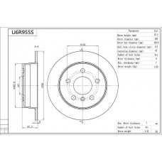 U6R955S AISIN Гальмівний диск