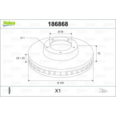 186868 VALEO Гальмівний диск