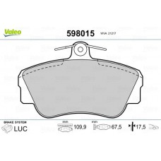 598015 VALEO Комплект гальмівних колодок дисковий гальм