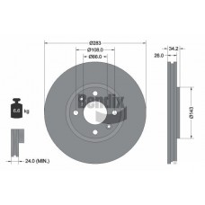 BDS1001 BENDIX Braking Гальмівний диск