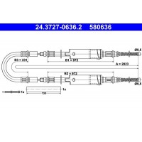 24.3727-0636.2 ATE Тросик, cтояночный тормоз