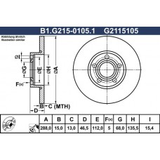 B1.G215-0105.1 GALFER Гальмівний диск