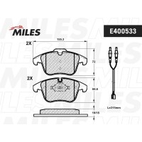 E400533 MILES КомплеК т гальмівних колодок, дискове гальмо