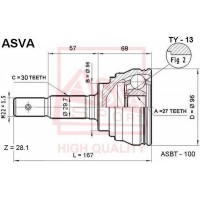 TY-13 ASVA Шарнирный комплект, Привідний вал