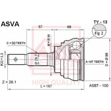 TY-13 ASVA Шарнирный комплект, Привідний вал