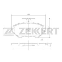 BS-2387 ZEKKERT Комплект гальмівних колодок дисковий гальм