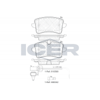 181986-203 ICER Комплект гальмівних колодок дисковий гальм