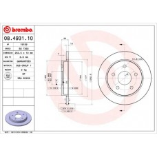 08.4931.10 BREMBO Гальмівний диск