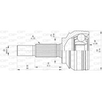 CVJ5806.10 OPEN PARTS Шарнирный комплект, Привідний вал