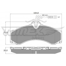 TX 11-481 TOMEX Brakes Комплект гальмівних колодок дисковий гальм