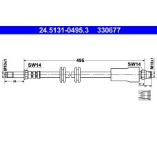 24.5131-0495.3 ATE Гальмівний шланг