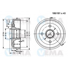 800998 VEMA Гальмівний барабан