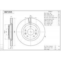 B6F194S AISIN Гальмівний диск