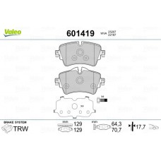 601419 VALEO Комплект гальмівних колодок дисковий гальм