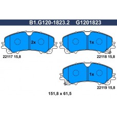 B1.G120-1823.2 GALFER Комплект гальмівних колодок дисковий гальм