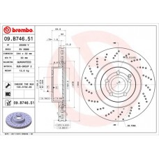 09.B746.51 BREMBO Гальмівний диск