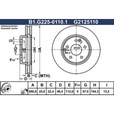 B1.G225-0110.1 GALFER Гальмівний диск