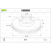 186808 VALEO Гальмівний диск