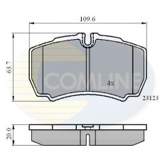 CBP01034 COMLINE Комплект гальмівних колодок дисковий гальм