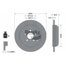 BDS1304 BENDIX Braking Гальмівний диск