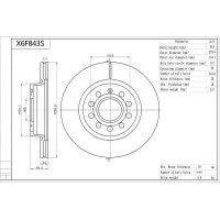 X6F843S AISIN Гальмівний диск
