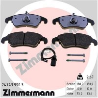 24743.990.3 ZIMMERMANN Комплект гальмівних колодок дисковий гальм