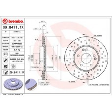 09.8411.1X BREMBO Гальмівний диск