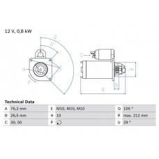 0 986 017 070 BOSCH стартер