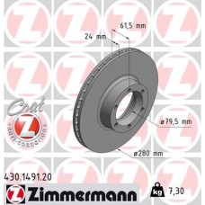 430.1491.20 ZIMMERMANN Гальмівний диск