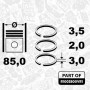 R1003800VR1 ET ENGINETEAM Комплект поршневих кілець