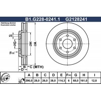 B1.G228-0241.1 GALFER Гальмівний диск