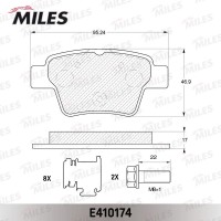 E410174 MILES Комплект гальмівних колодок дисковий гальм