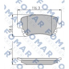 FO 815281 FOMAR Friction Комплект гальмівних колодок дисковий гальм