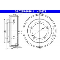 24.0225-4016.1 ATE Гальмівний барабан