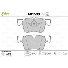 601599 VALEO Комплект гальмівних колодок дисковий гальм