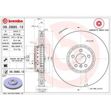 09.D895.13 BREMBO Гальмівний диск