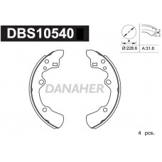 DBS10540 DANAHER Комплект гальмівних колодок