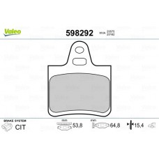 598292 VALEO Комплект гальмівних колодок дисковий гальм