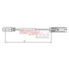 11.5935 METZGER Тросик, cтояночный тормоз