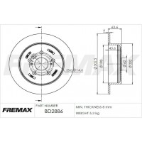 BD2886 FREMAX BRAKE DISC HIGH CARBON