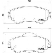 P 61 105 BREMBO Комплект гальмівних колодок дисковий гальм