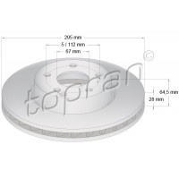 401 899 TOPRAN Гальмівний диск