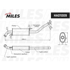 HA01009 MILES Середній глушник вихлопних газів