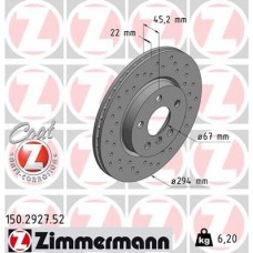 150.2927.52 ZIMMERMANN Гальмівний диск