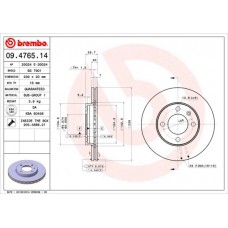 09.4765.14 BREMBO Гальмівний диск