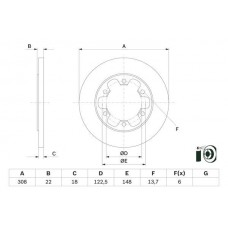 0 986 479 D43 BOSCH Гальмівний диск