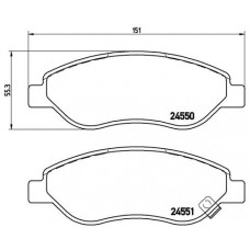 P 59 053 BREMBO Комплект гальмівних колодок дисковий гальм